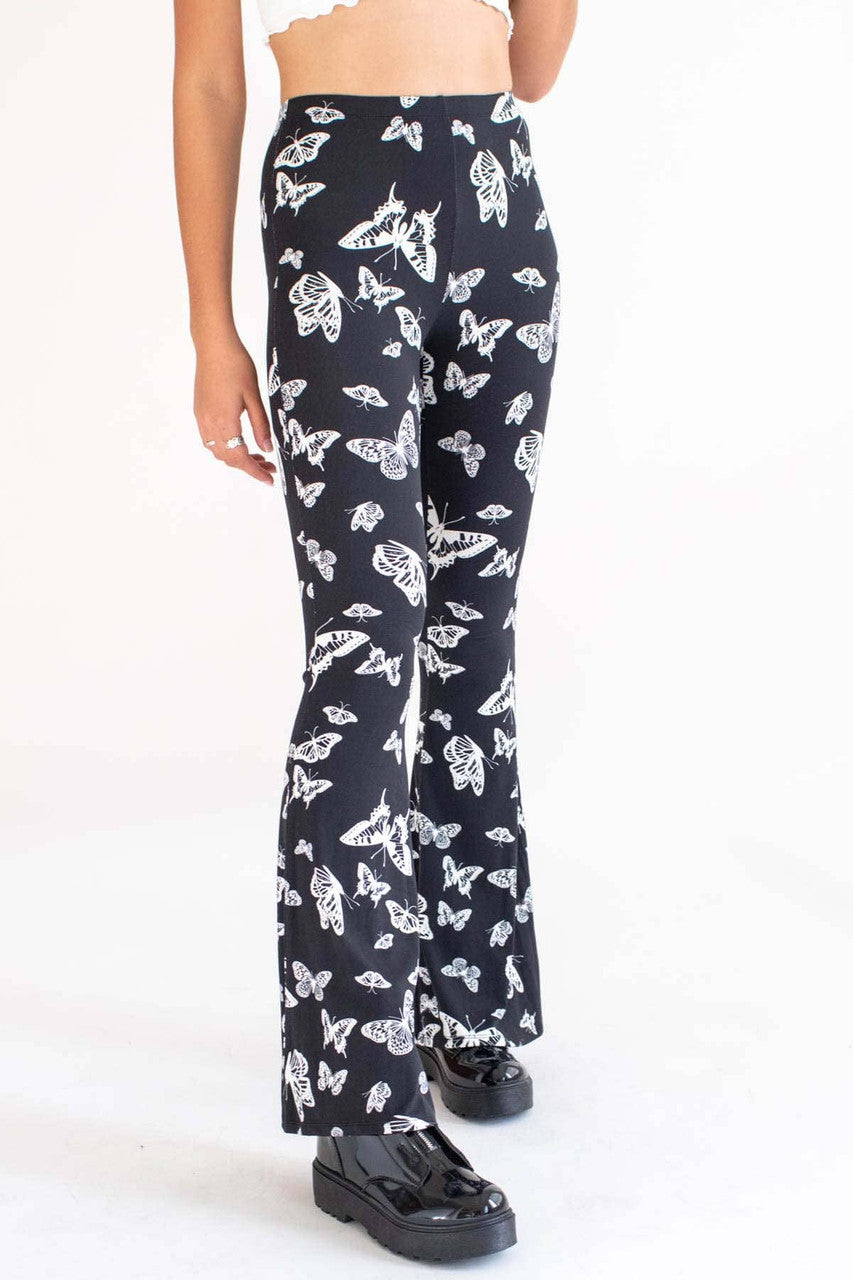 Black Butterfly Bell Bottoms
