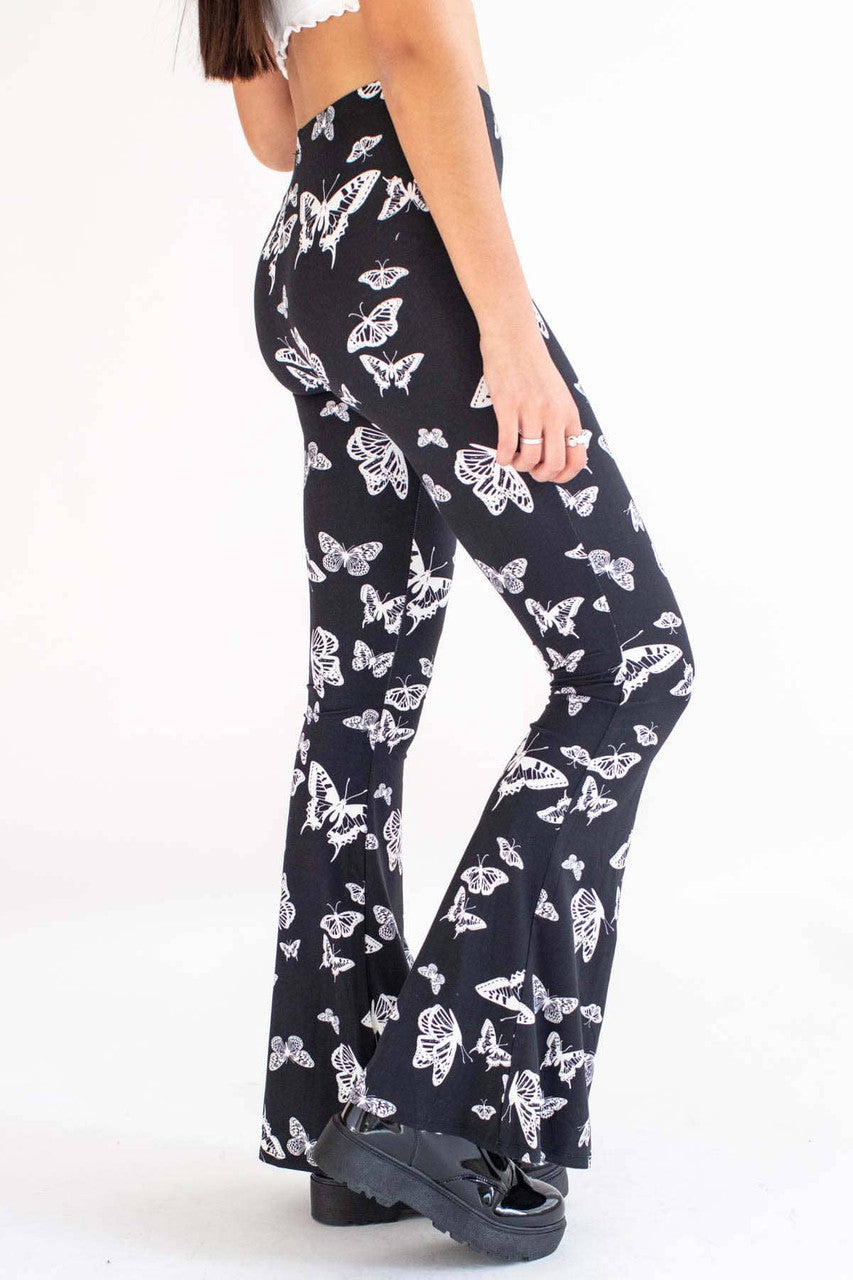 Black Butterfly Bell Bottoms