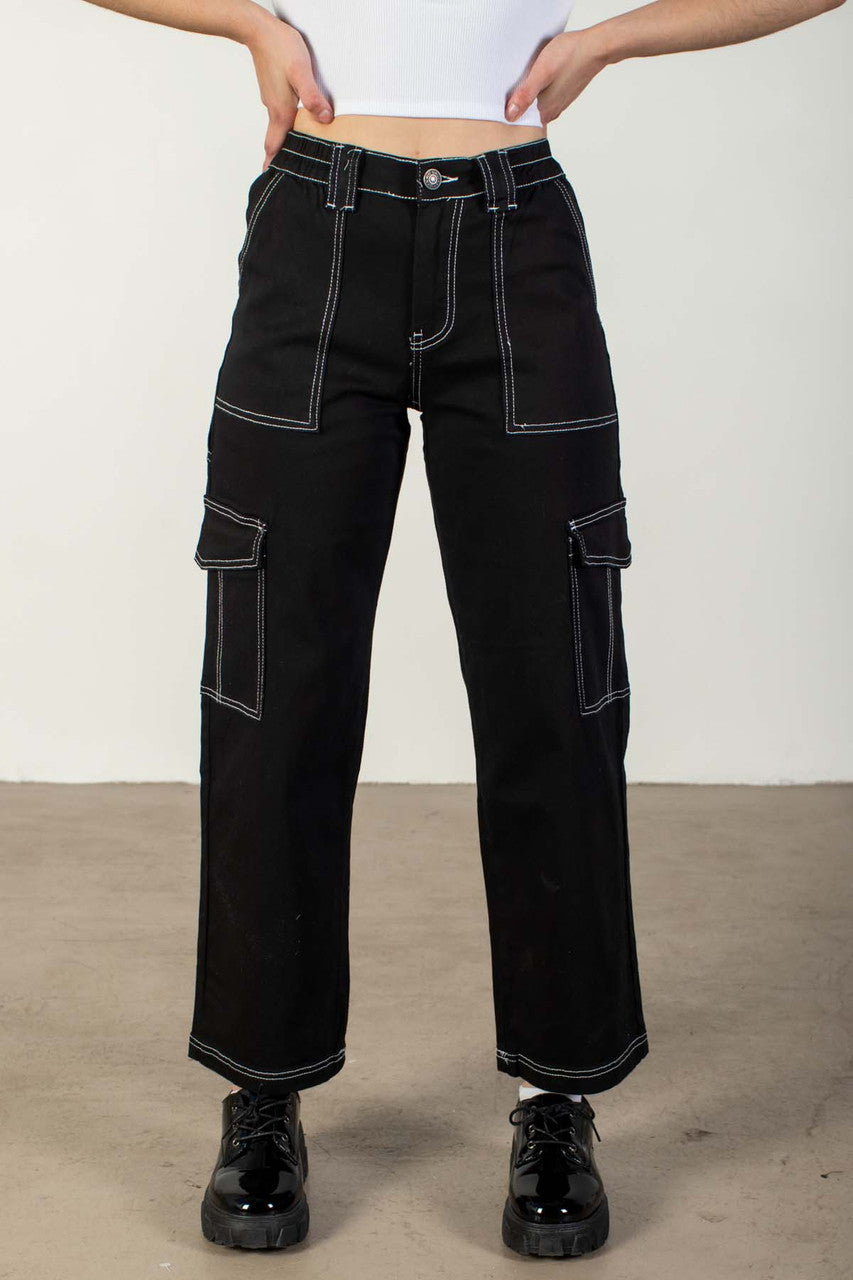 Black Cargo Skater Jeans