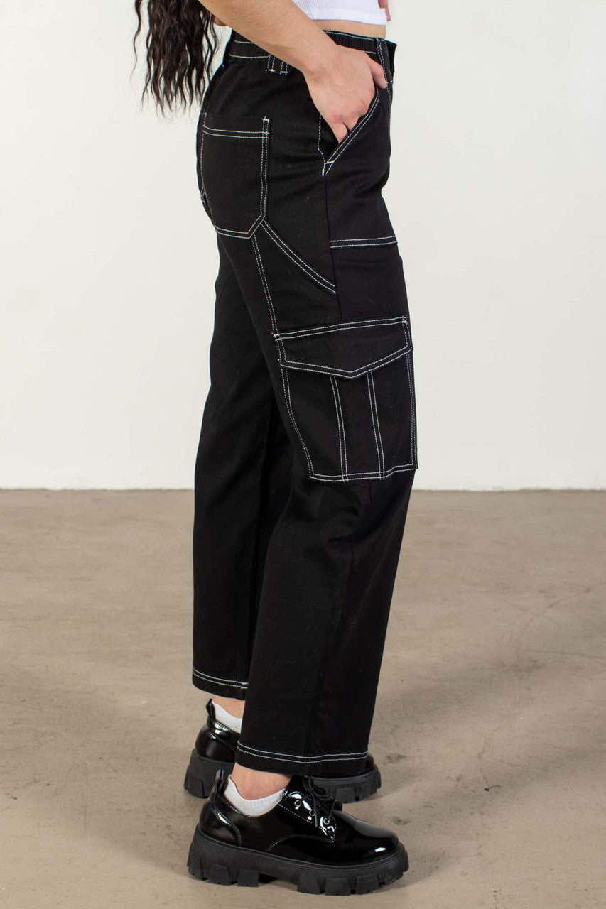 Black Cargo Skater Jeans