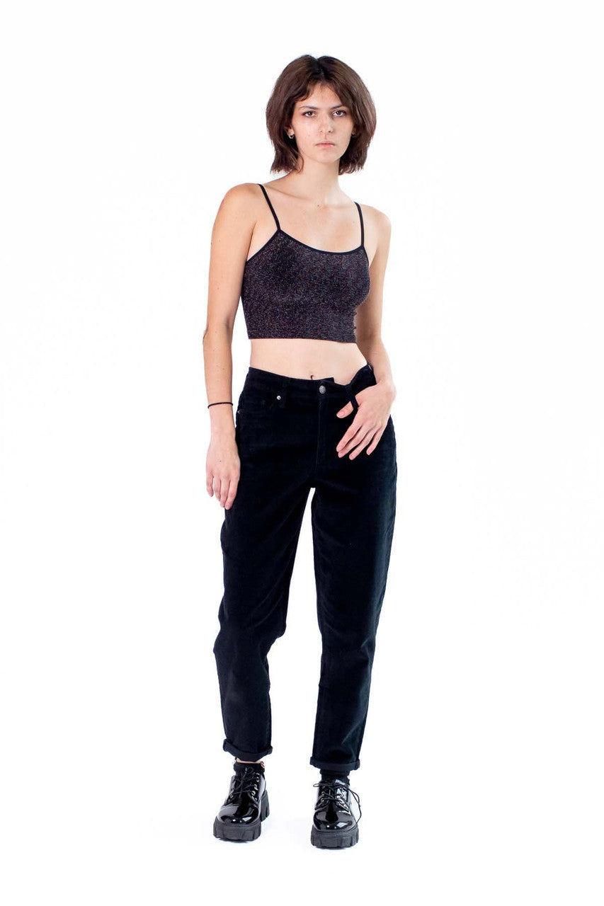 Black Corduroy Mom Pants