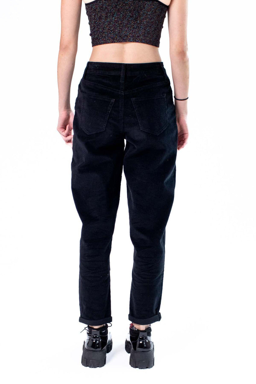 Black Corduroy Mom Pants