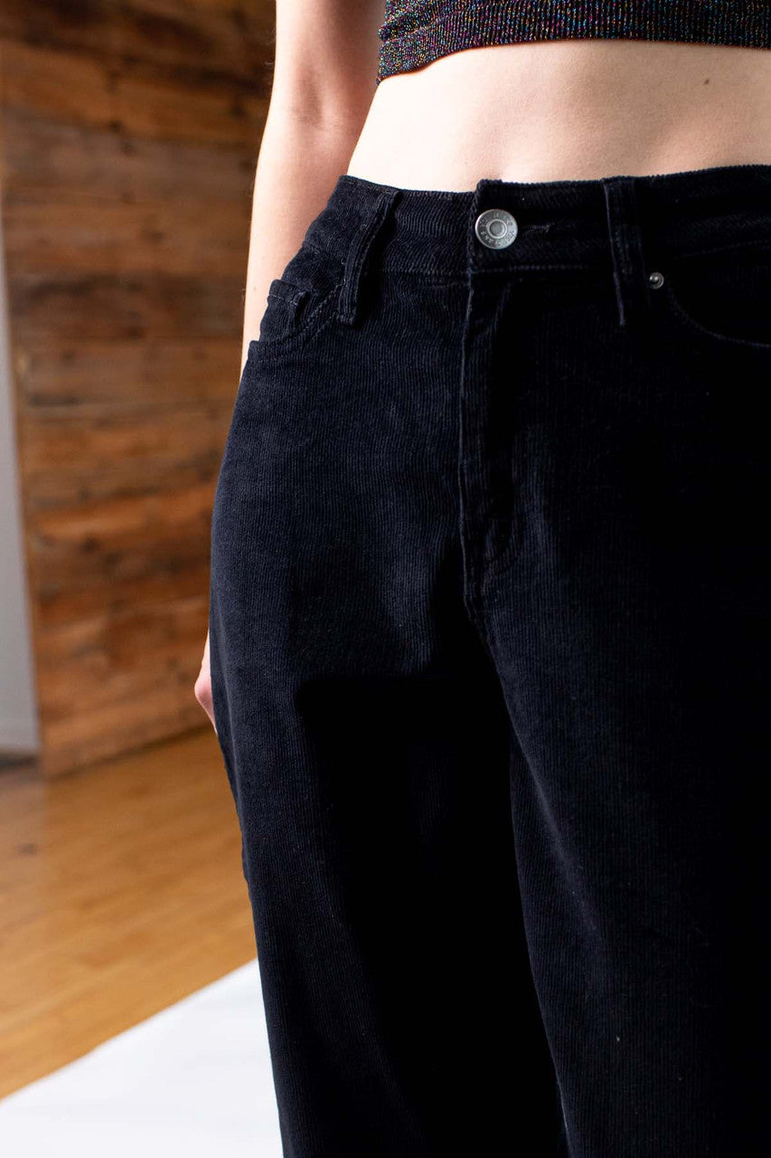 Black Corduroy Mom Pants