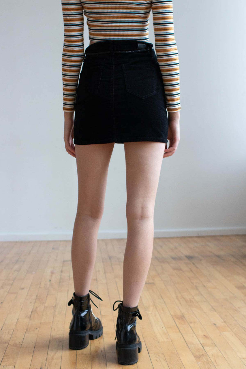 Black Corduroy Pencil Skirt
