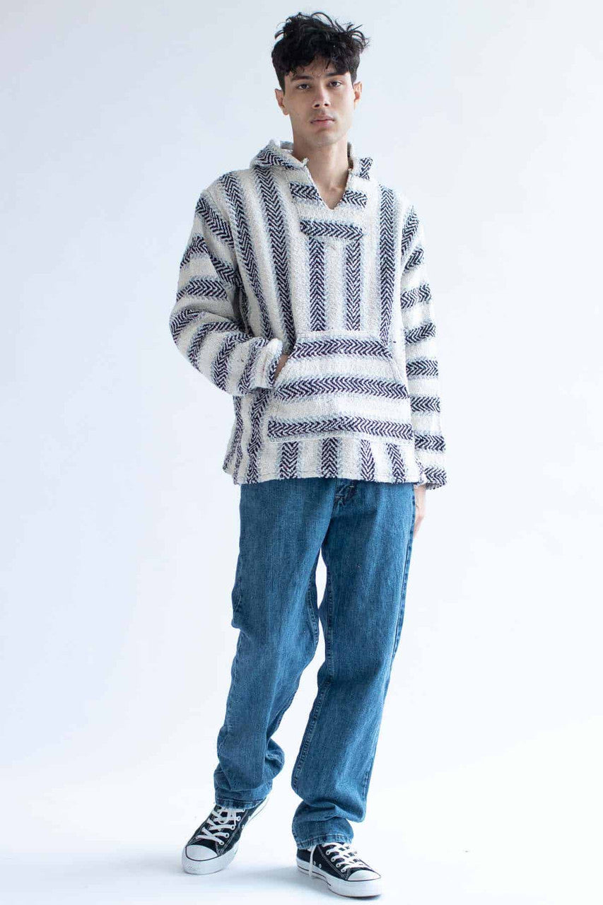 Black Cotton Blend Baja Hoodie