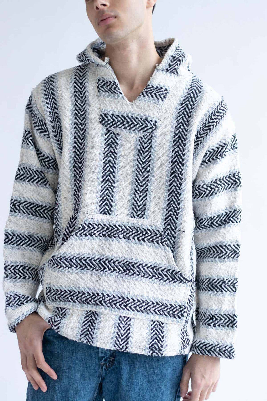 Black Cotton Blend Baja Hoodie