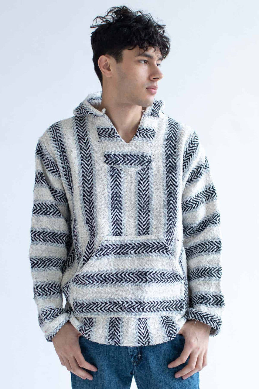 Black Cotton Blend Baja Hoodie