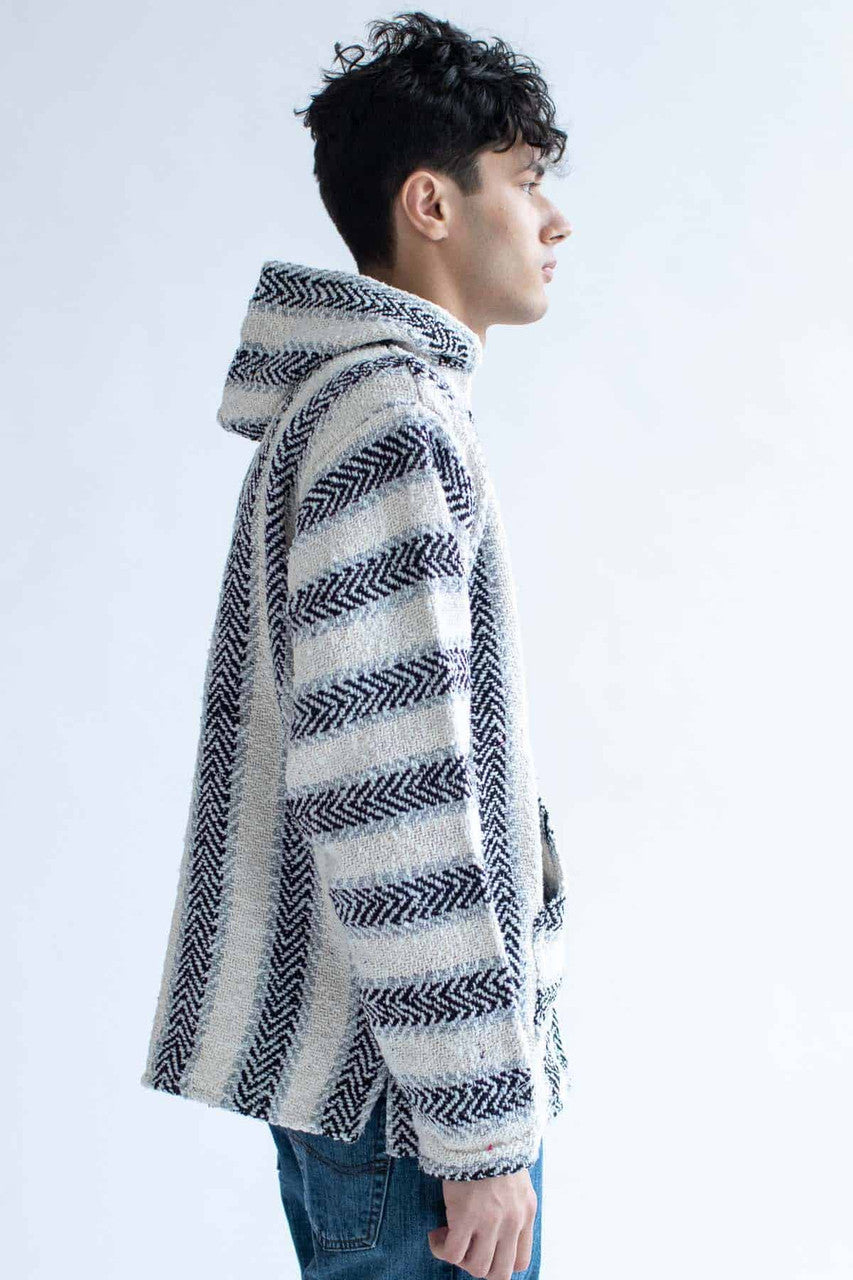 Black Cotton Blend Baja Hoodie