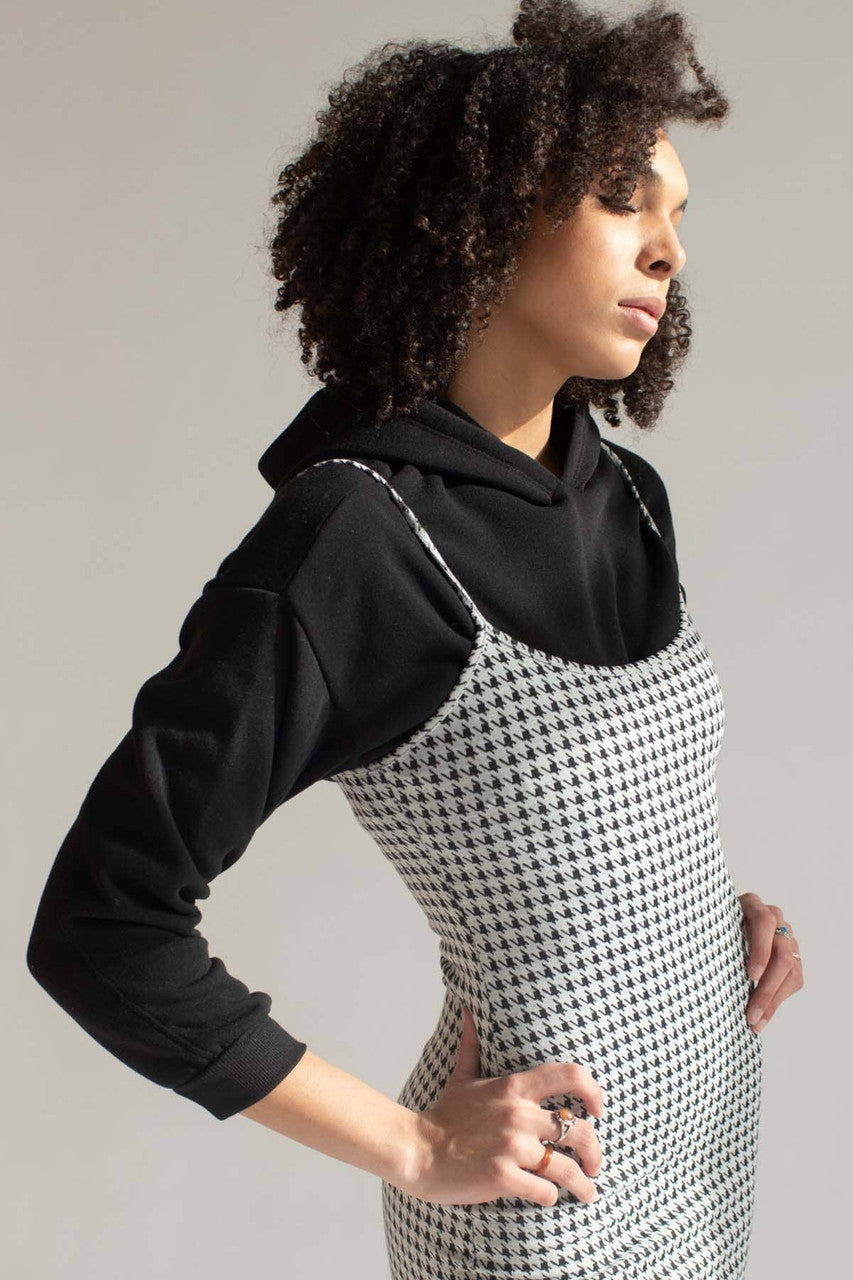 Black Fleece Cropped Hoodie