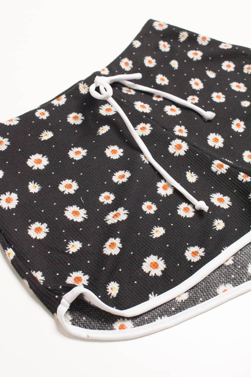 Daisy Print Thermal Dolphin Shorts