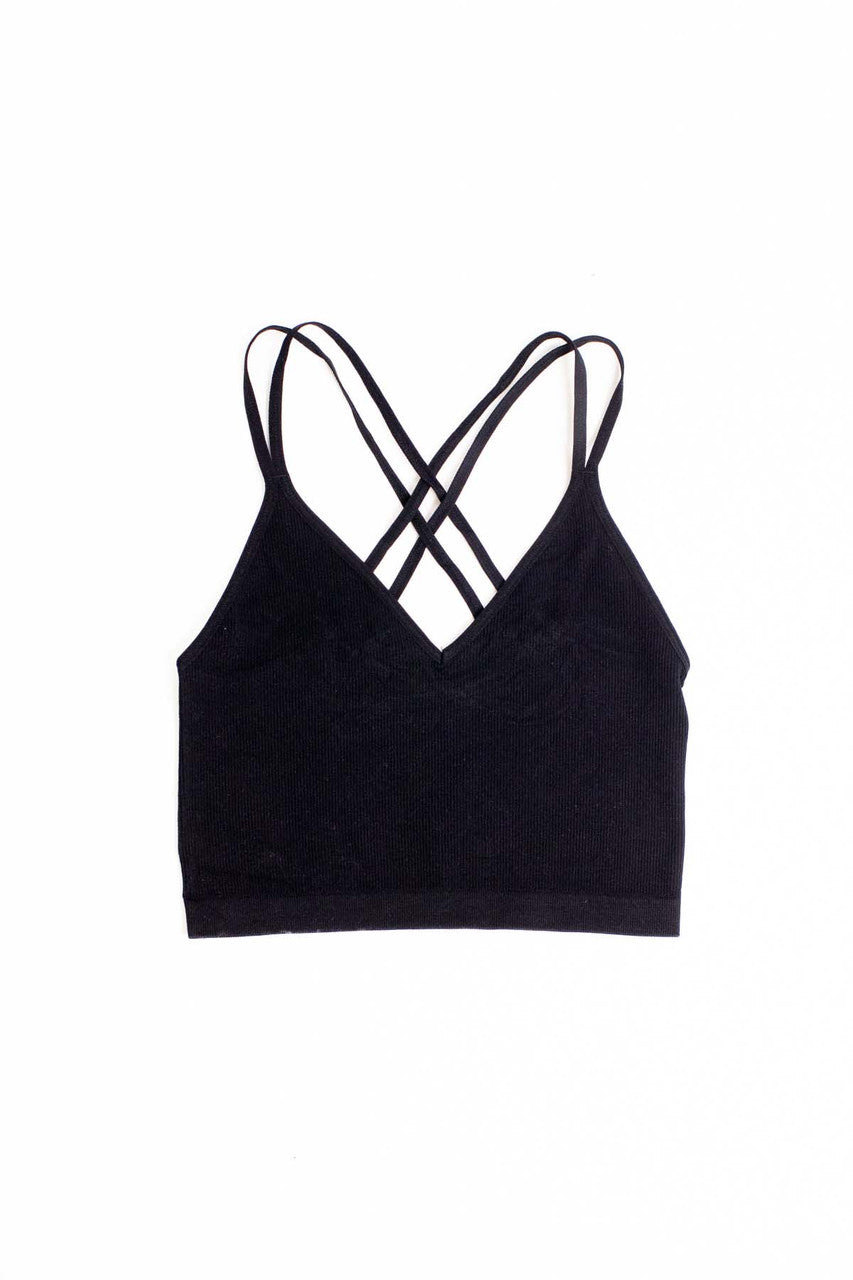 Black Double Strap Seamless Cami