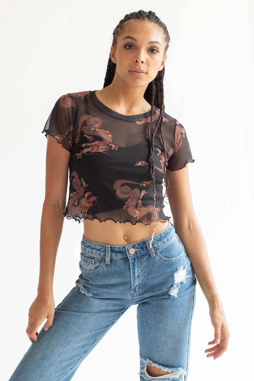Black Dragon Mesh Tee