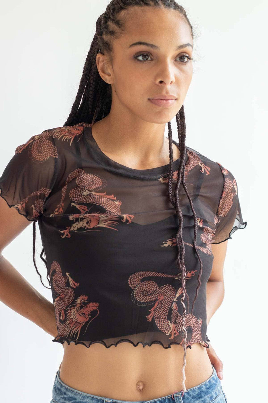 Black Dragon Mesh Tee