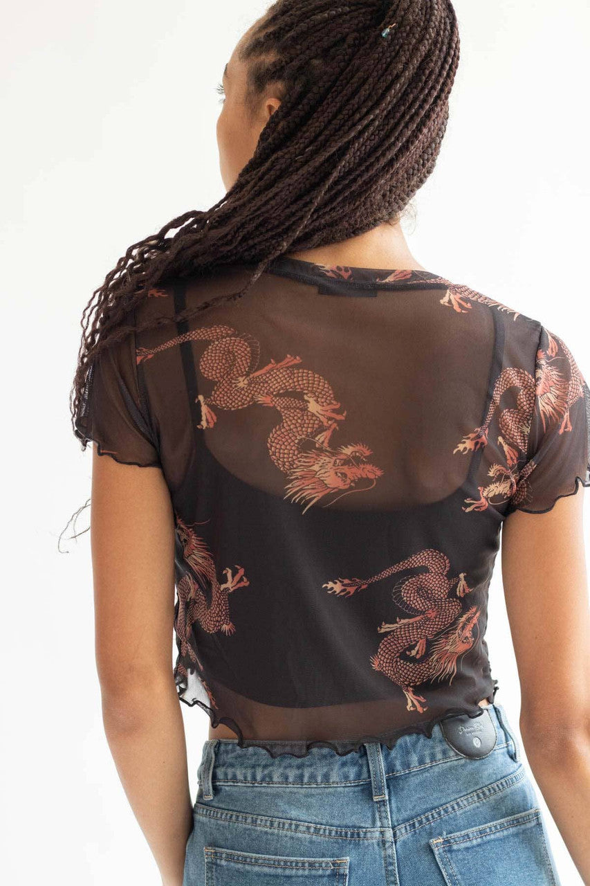 Black Dragon Mesh Tee
