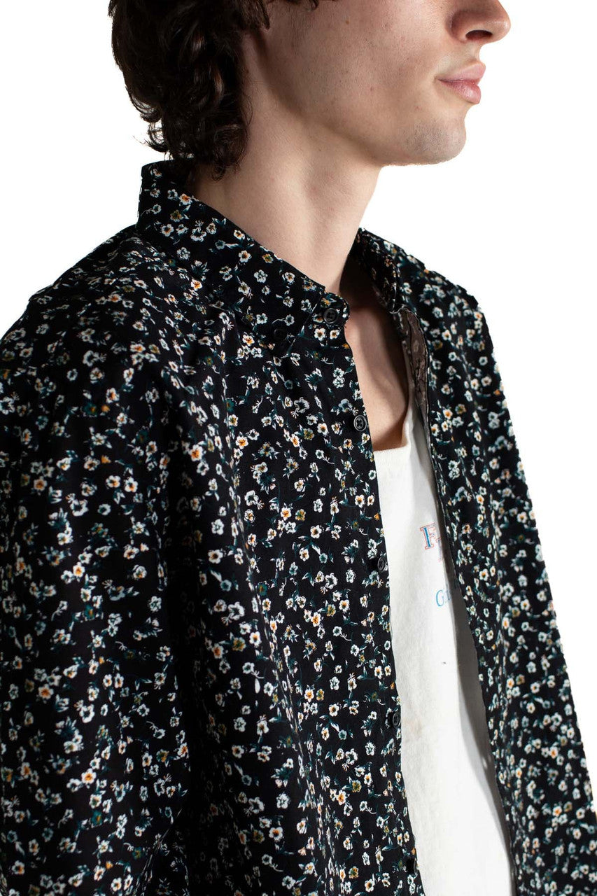 Black Floral Long Shirt
