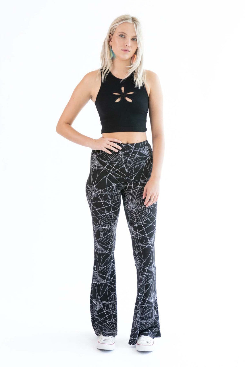 Black Flower Cutout Tank Top