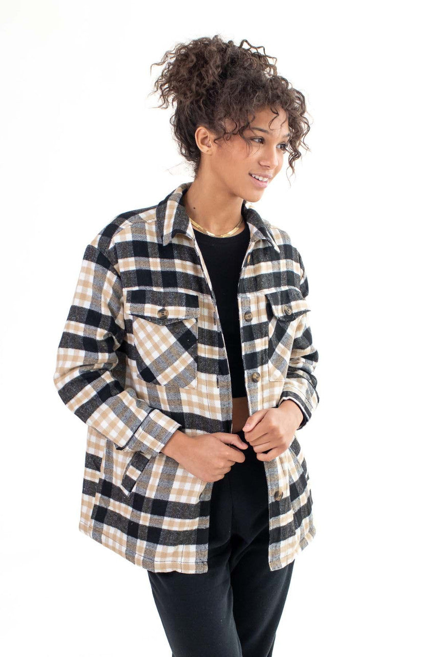 Black Heavy Plaid Jacket