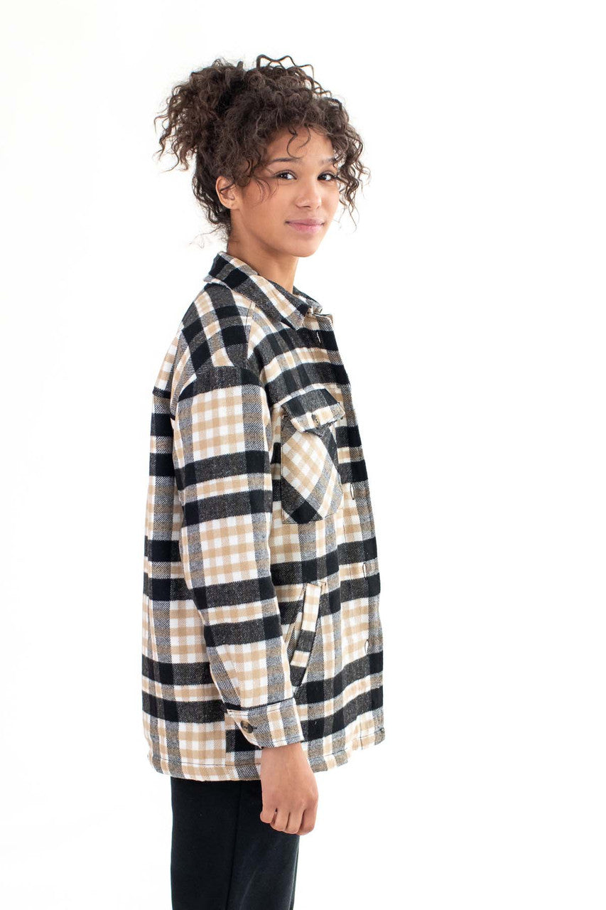 Black Heavy Plaid Jacket