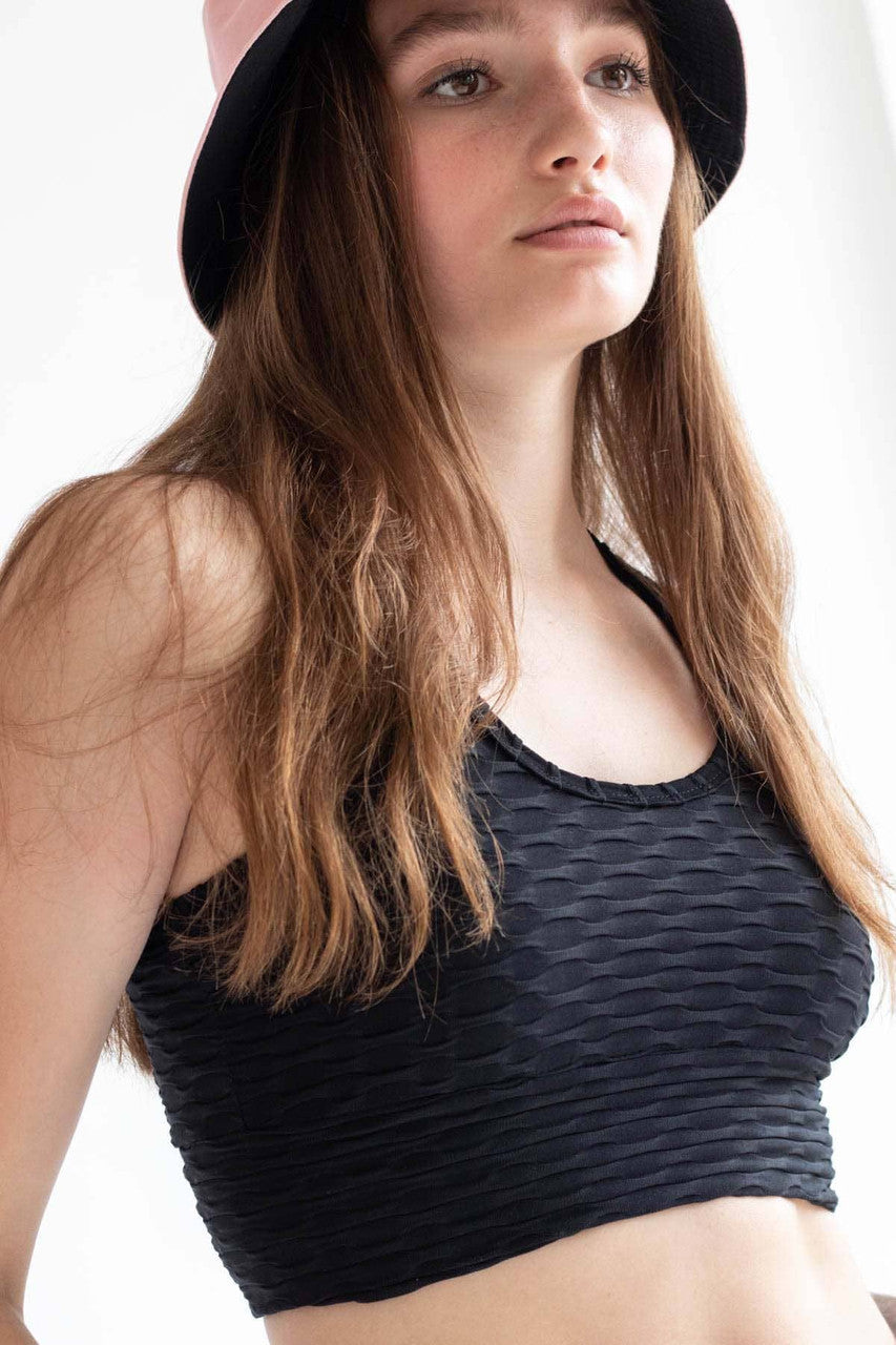 Black Honeycomb Sports Bra