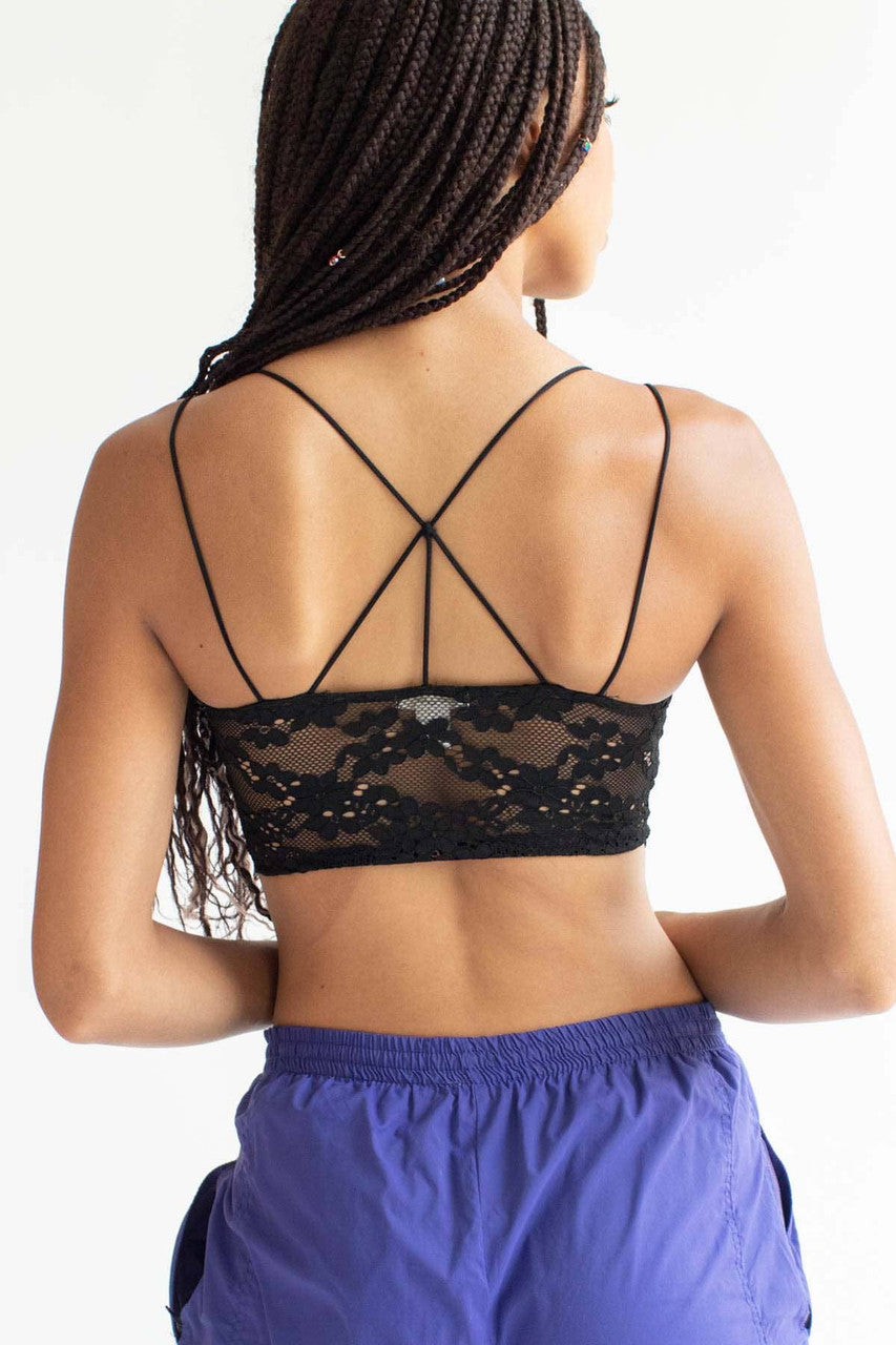 Black Lace Triangle Strap Bralette