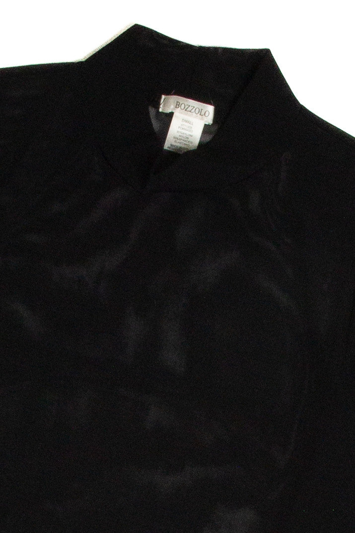 Black Mesh Long Sleeve Turtleneck