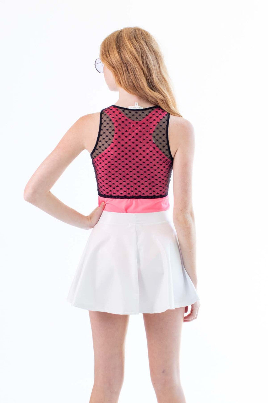 Black Mesh Rhinestone Heart Vest