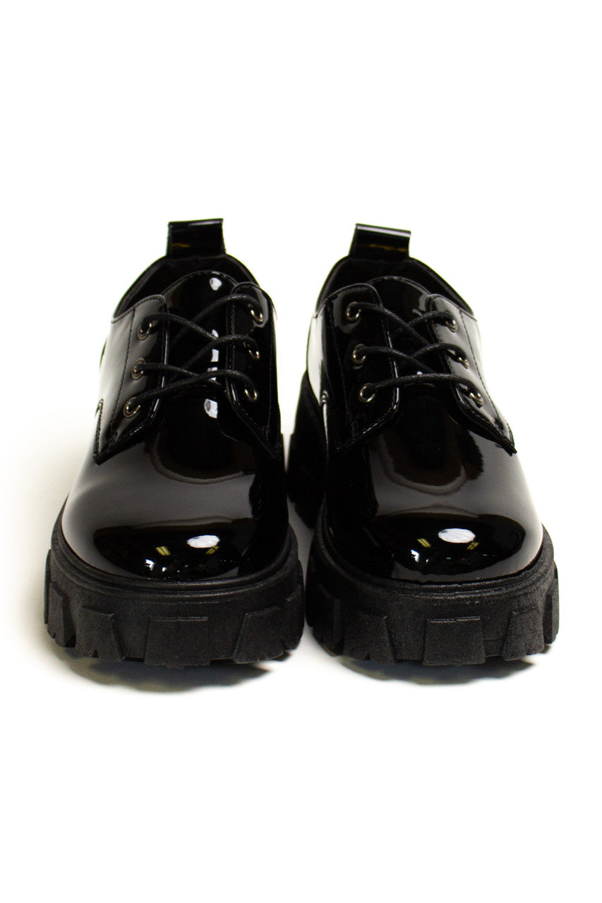Black Patent Platform Oxford
