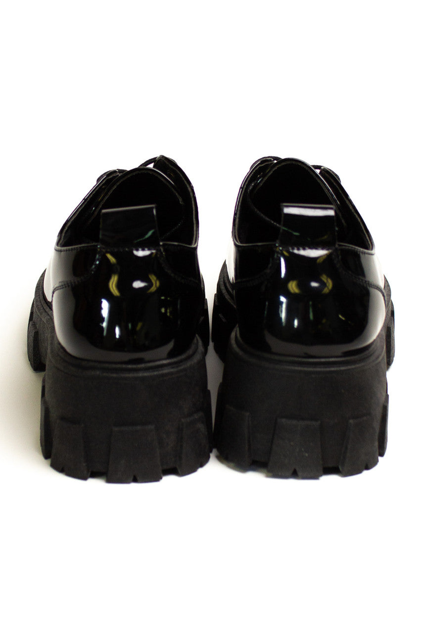 Black Patent Platform Oxford