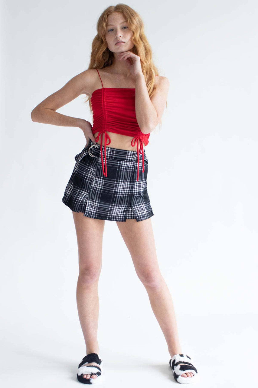 Black Plaid Skort 1