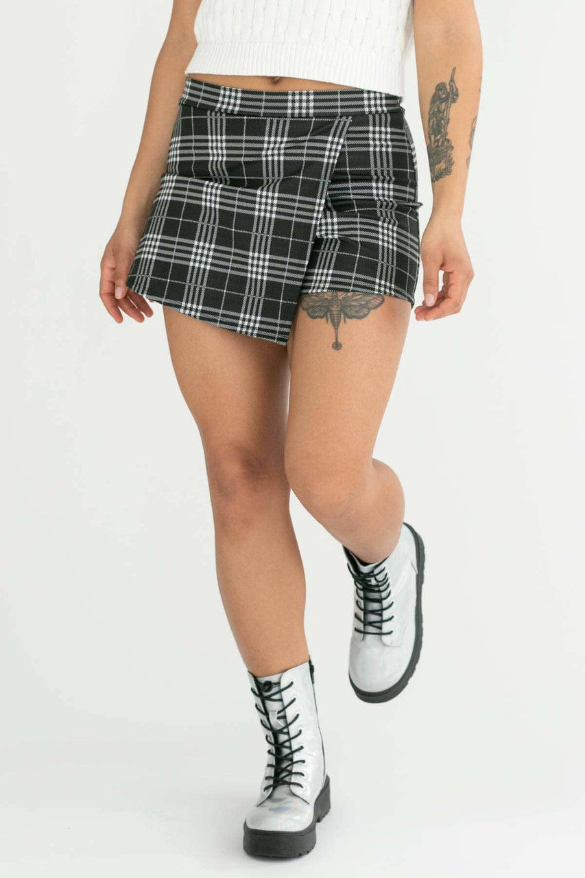 Black Plaid Skort