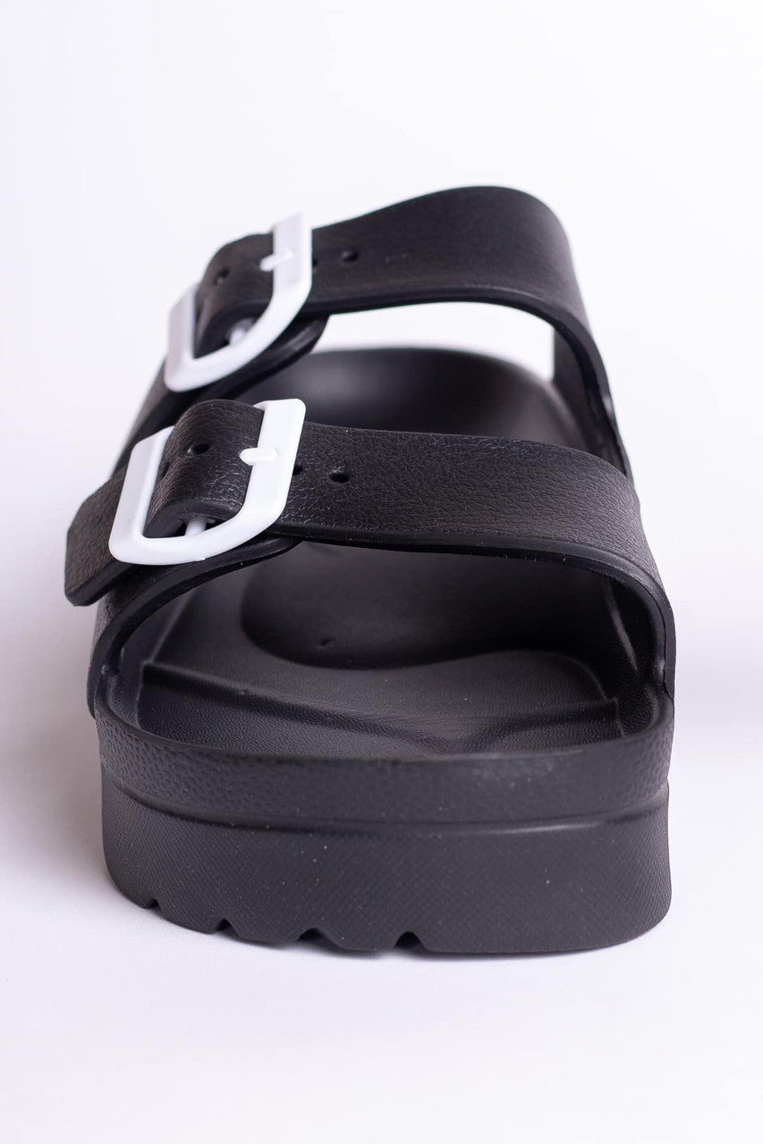 Black Platform Foam Sandals