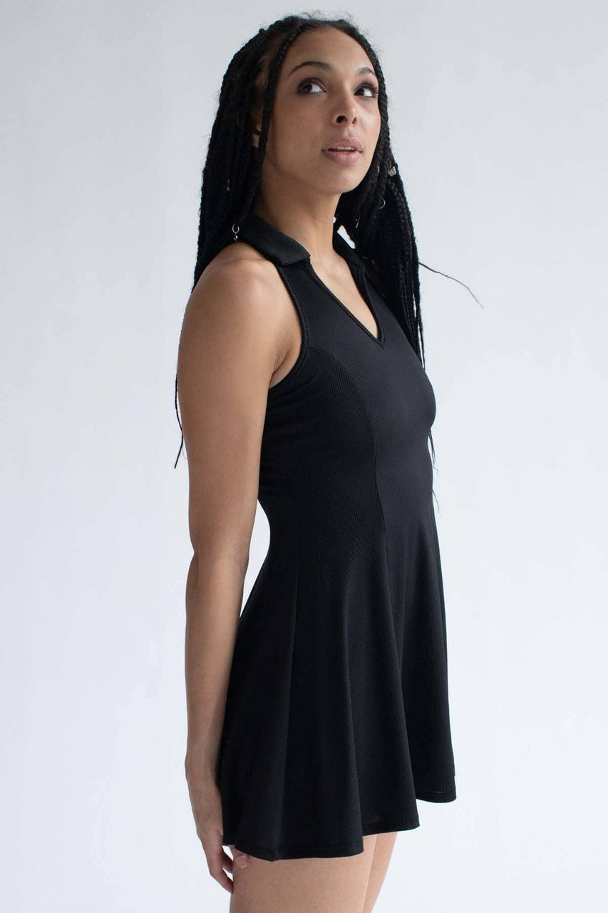 Black Polo Skater Dress