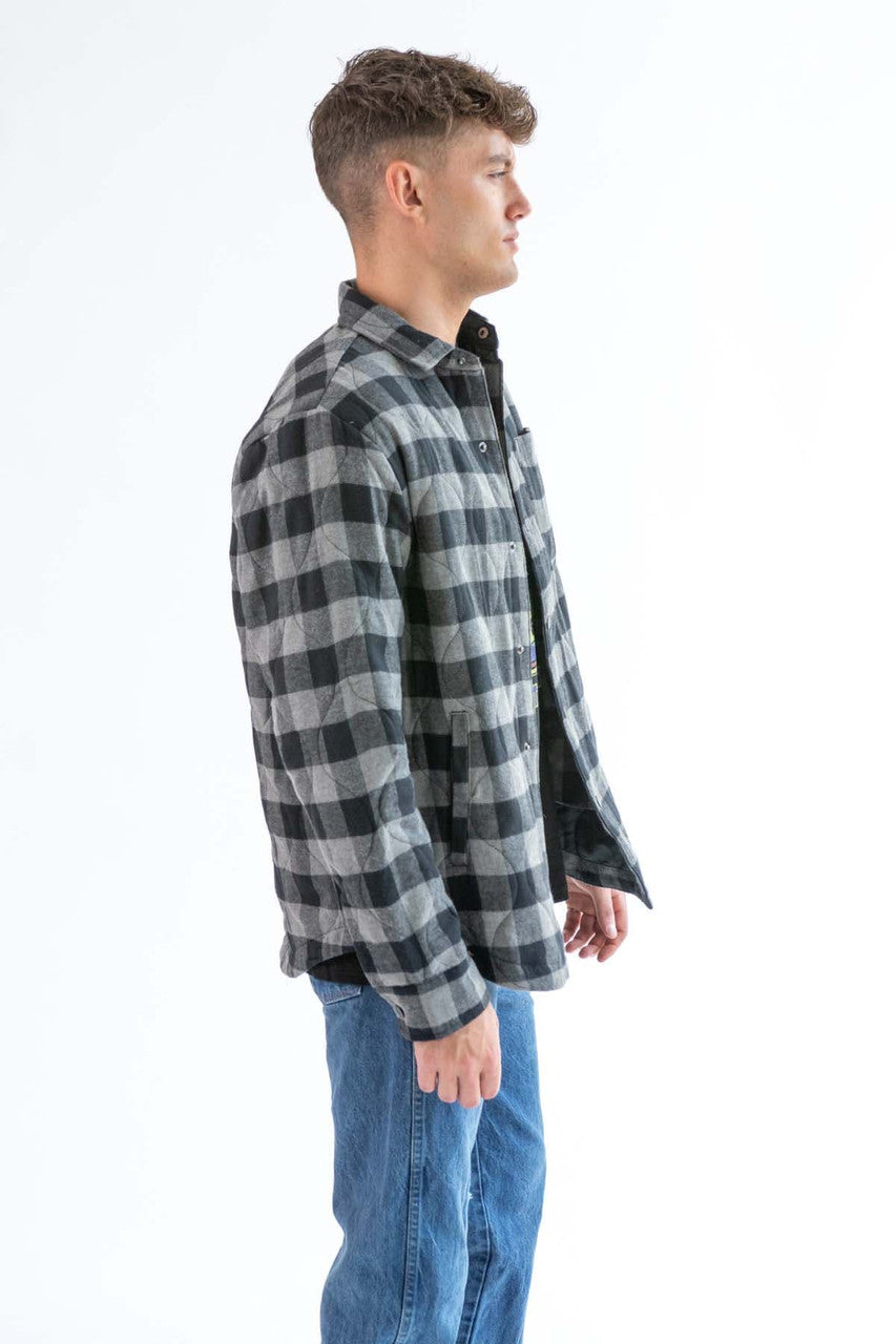 Black Quilted Plaid Shacket