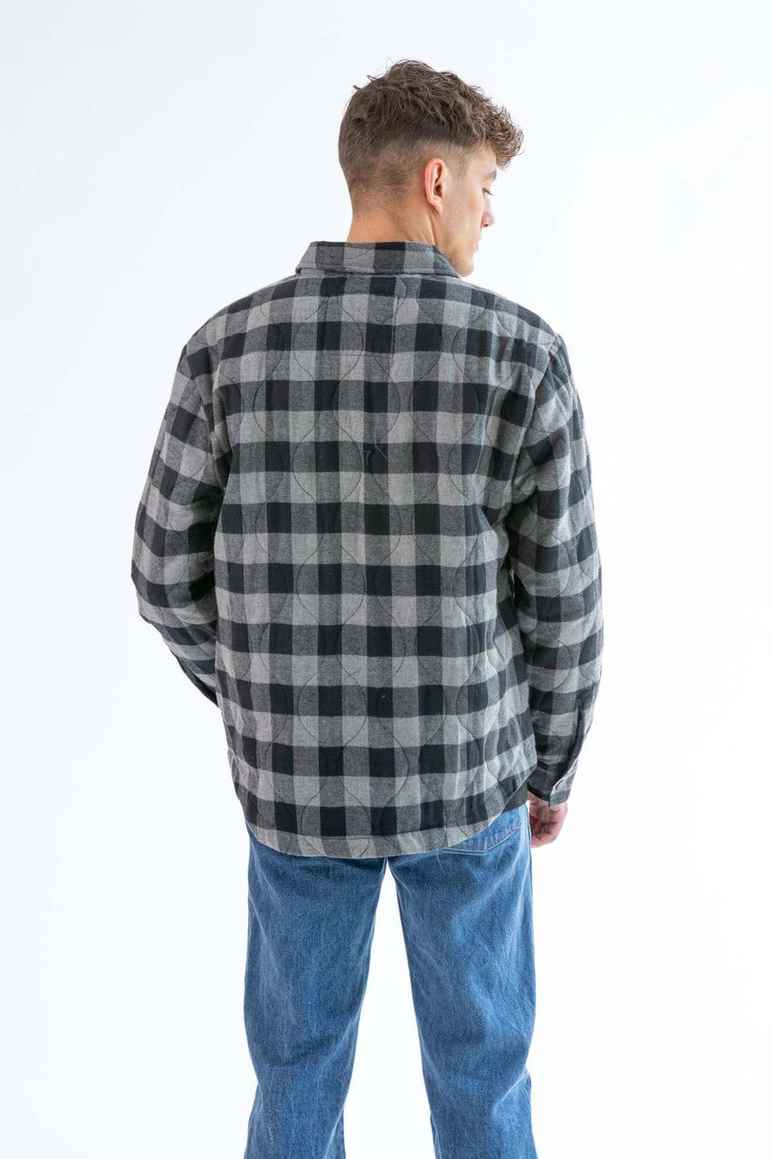 Black Quilted Plaid Shacket