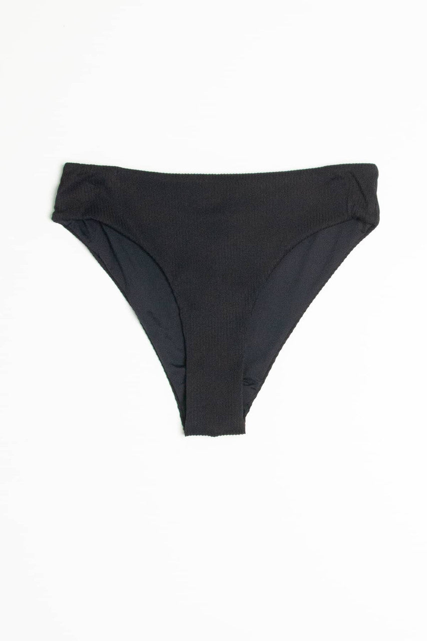 Black Ribbed Bikini Bottom