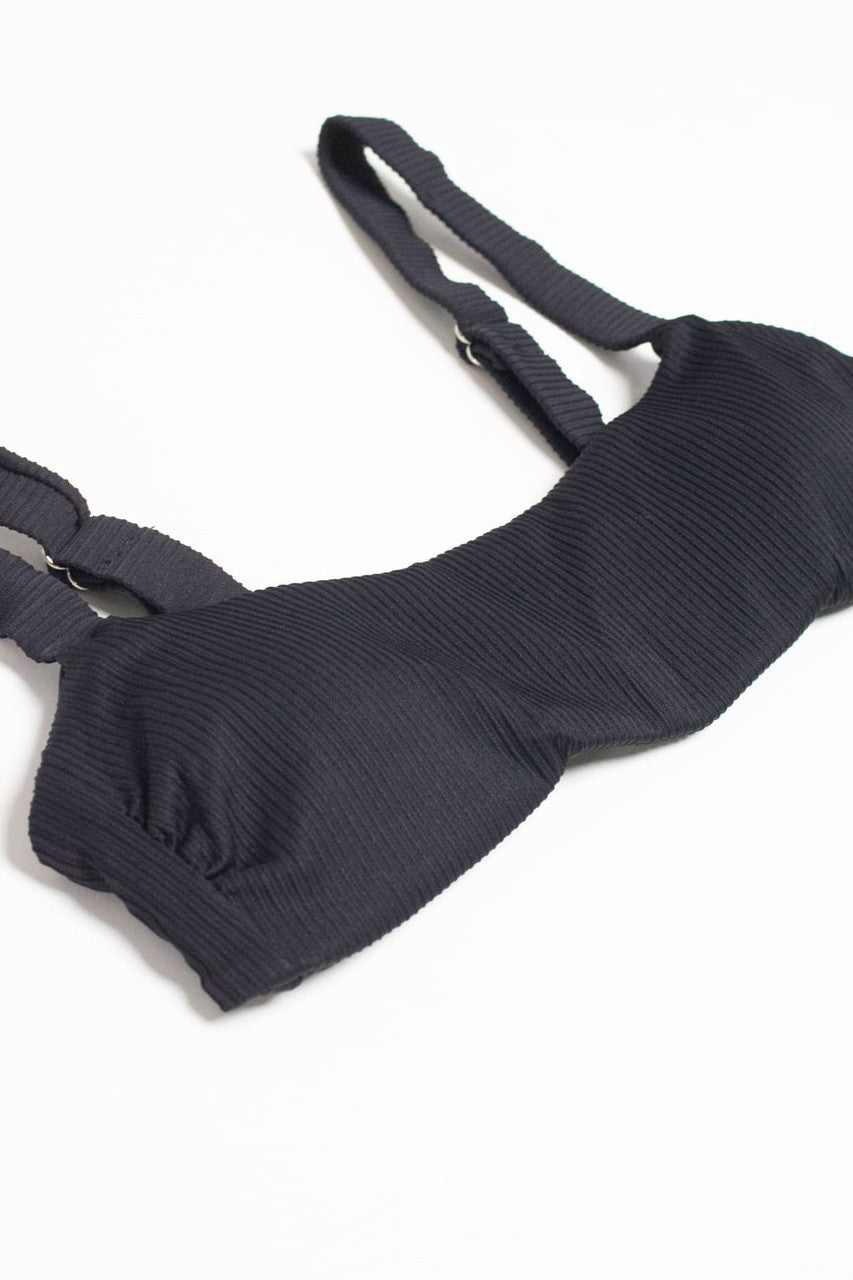 Black Ribbed Bikini Top 1