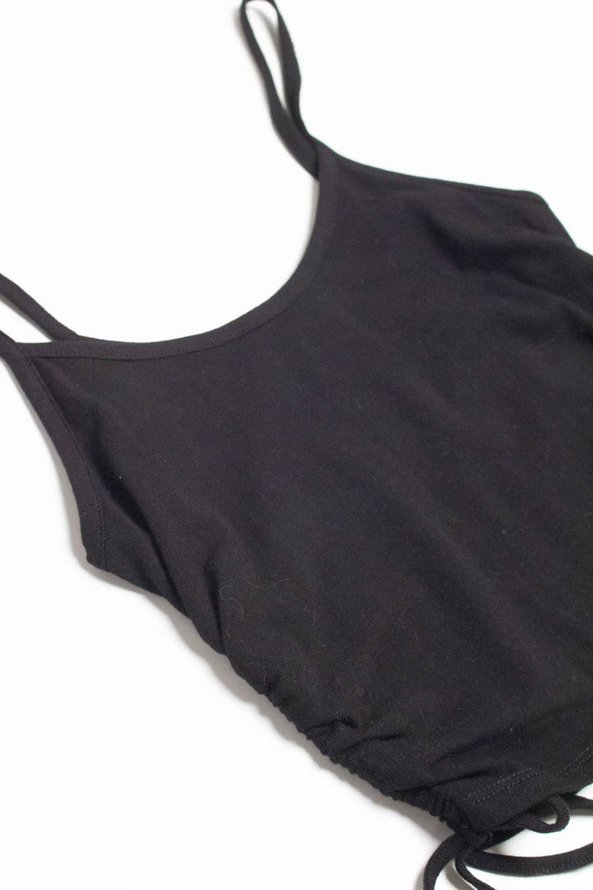 Black Ruched Side Crop Cami