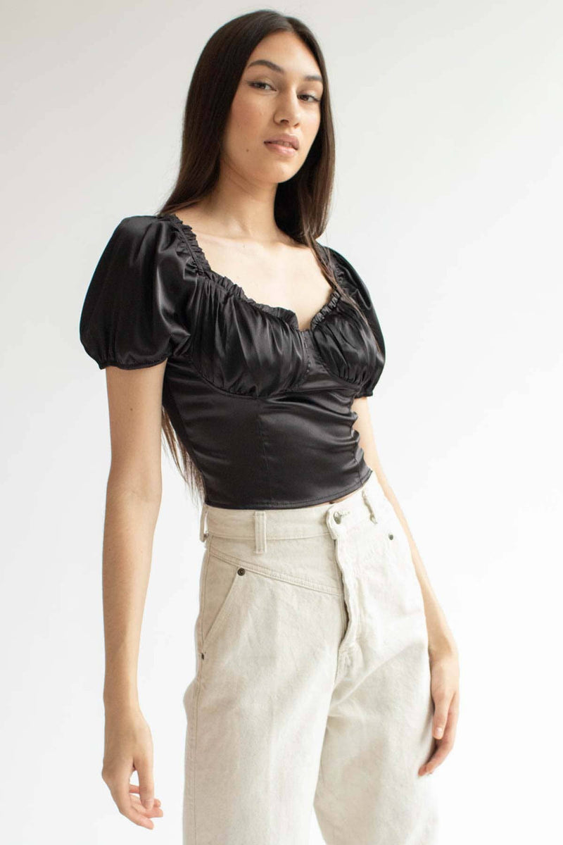 Noir Milkmaid Style Top (S) main image 1