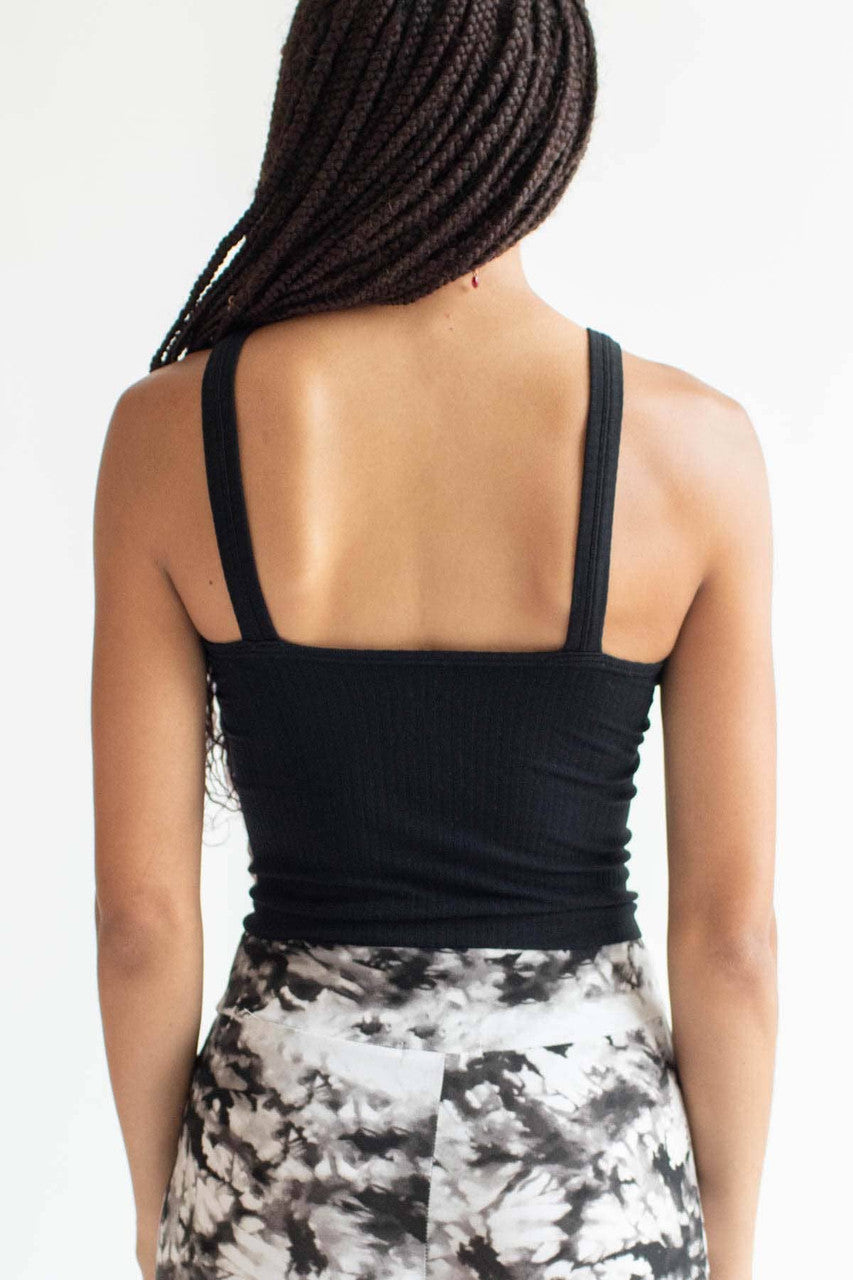 Black Seamless Ribbed Tank