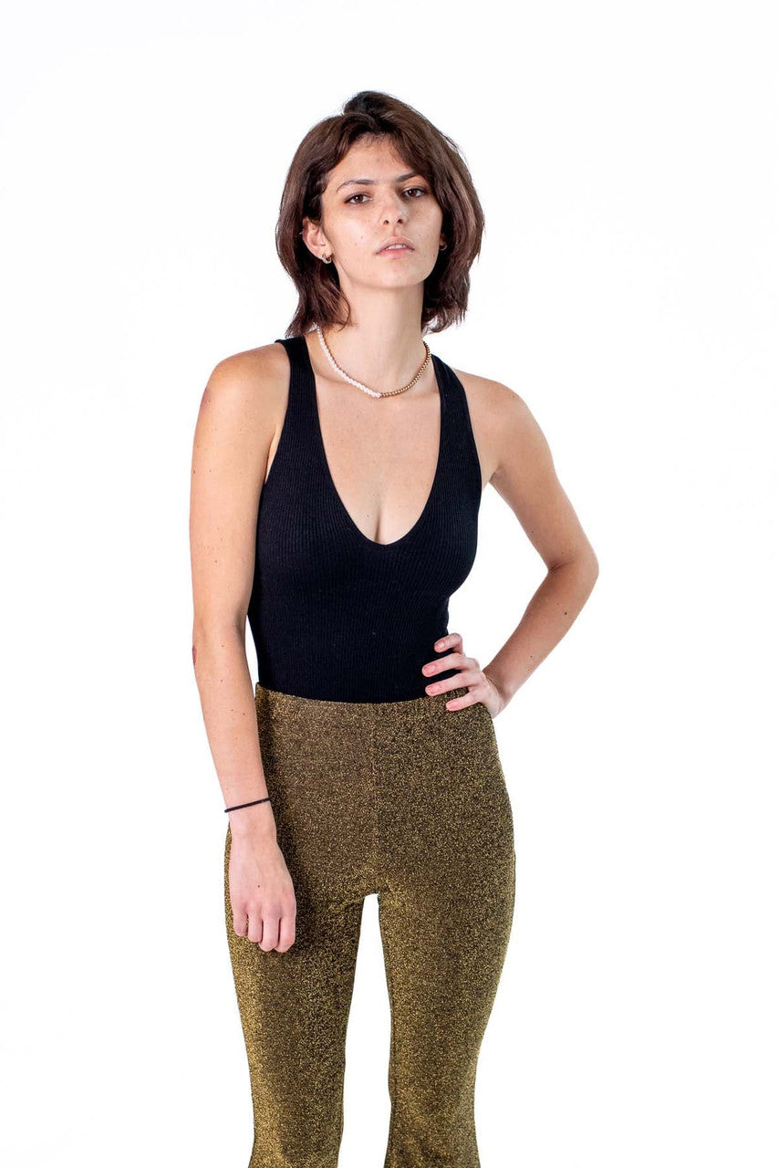 Black Seamless V Bodysuit