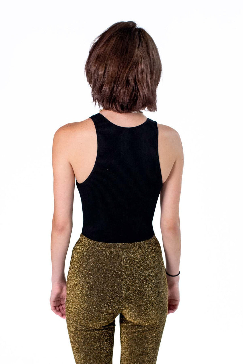 Black Seamless V Bodysuit