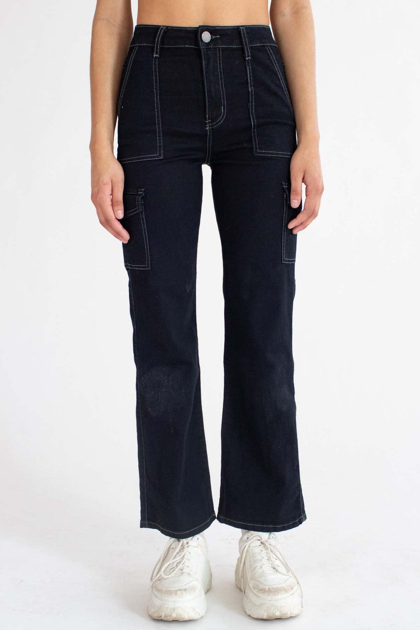 Black Stretch Carpenter Jeans