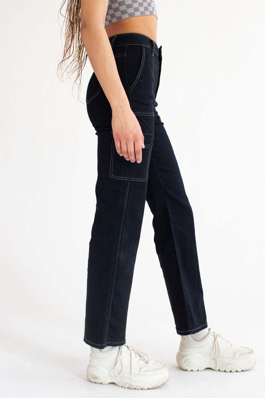 Black Stretch Carpenter Jeans