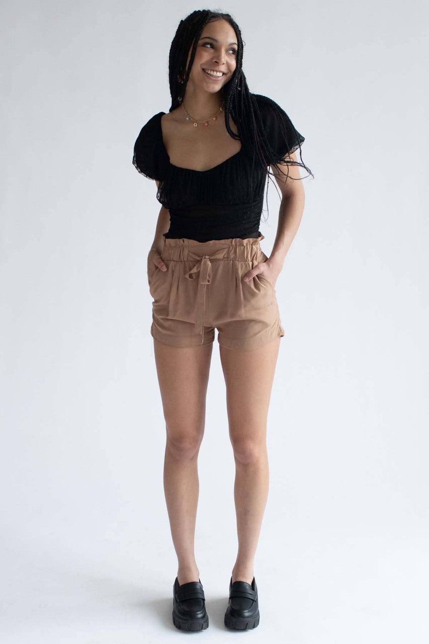 Black Swiss Dot Mesh Milkmaid Bodysuit