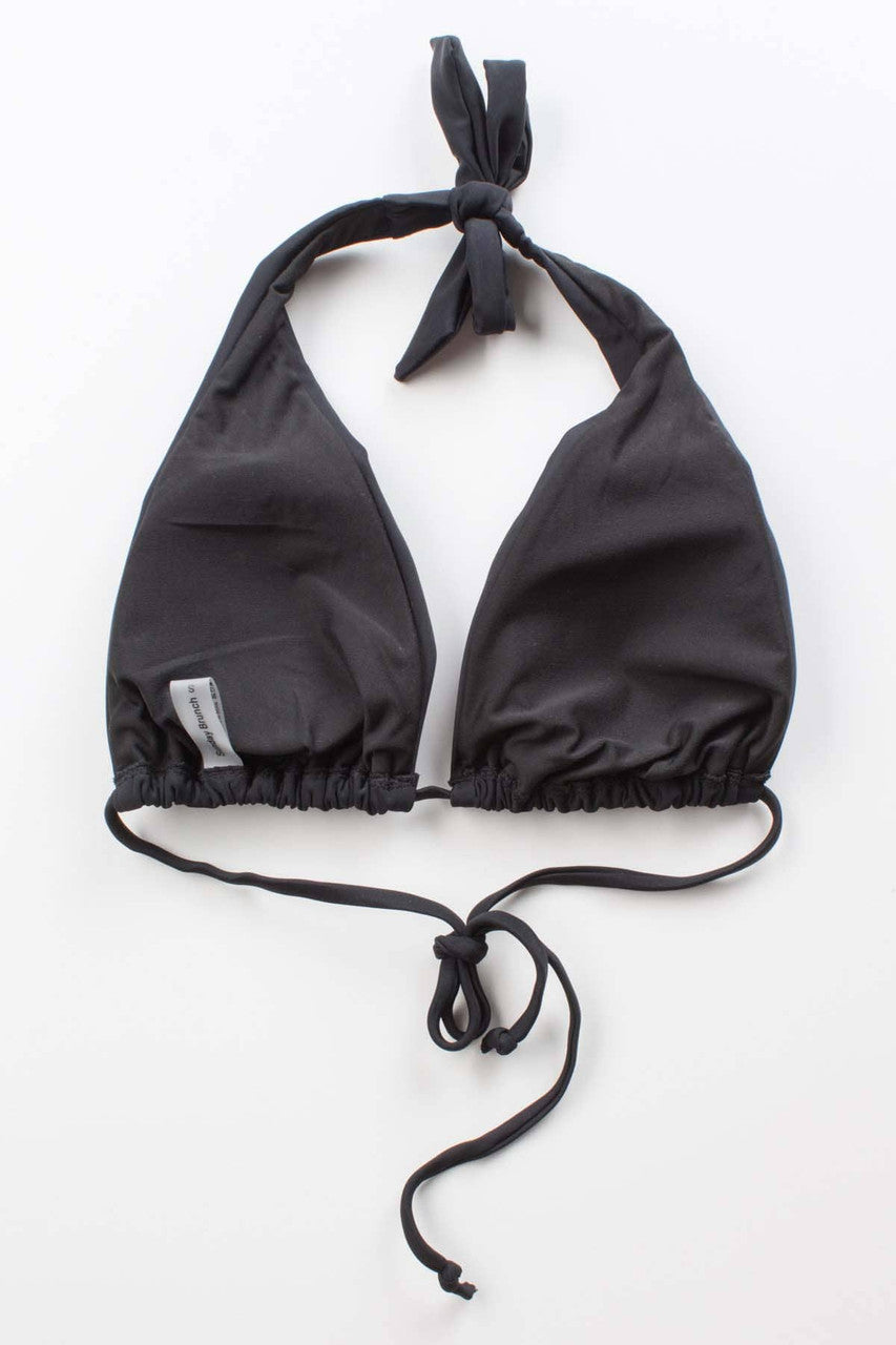 Black Tie Halter Bikini Top