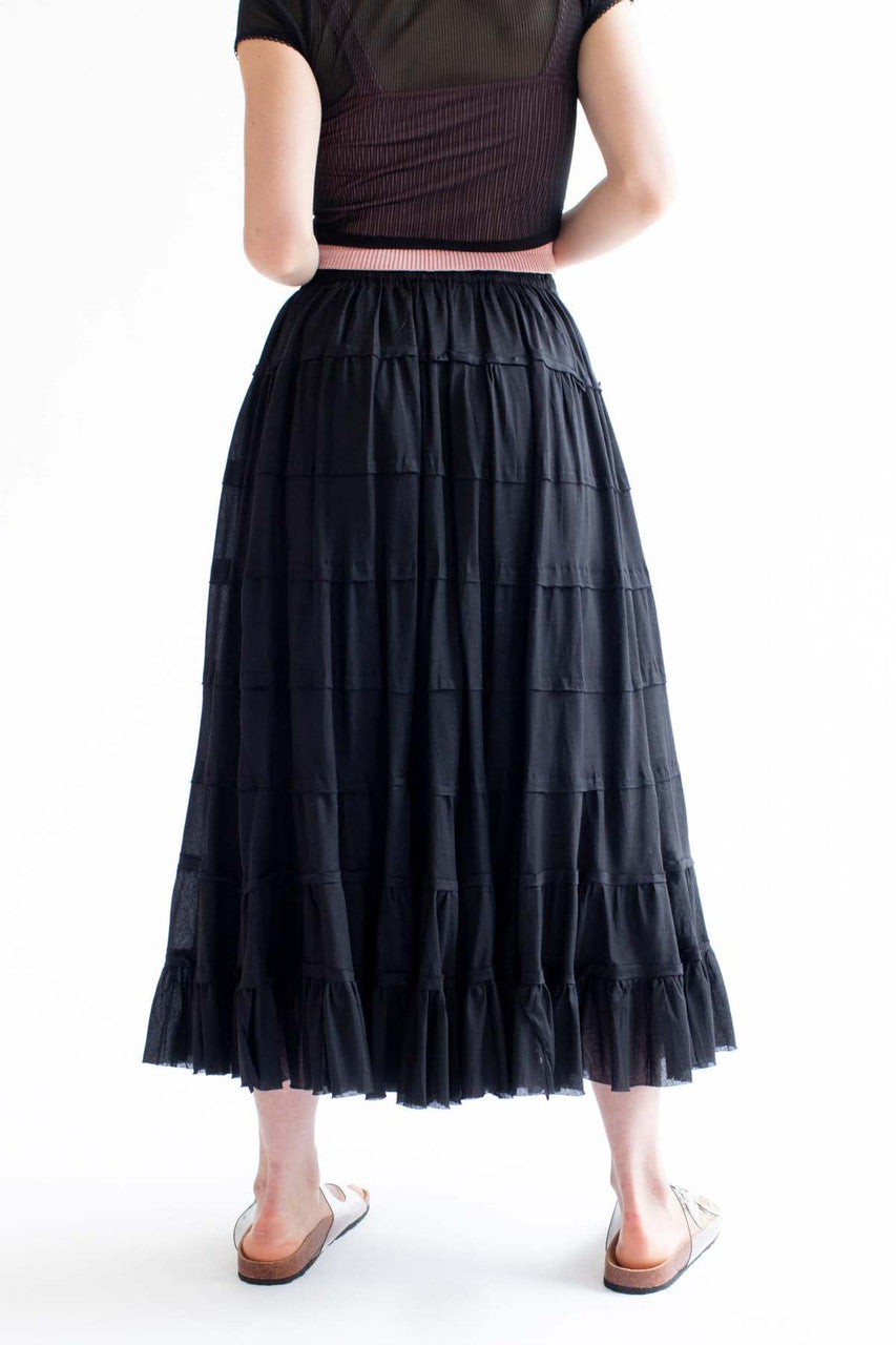 Black Tiered Maxi Skirt
