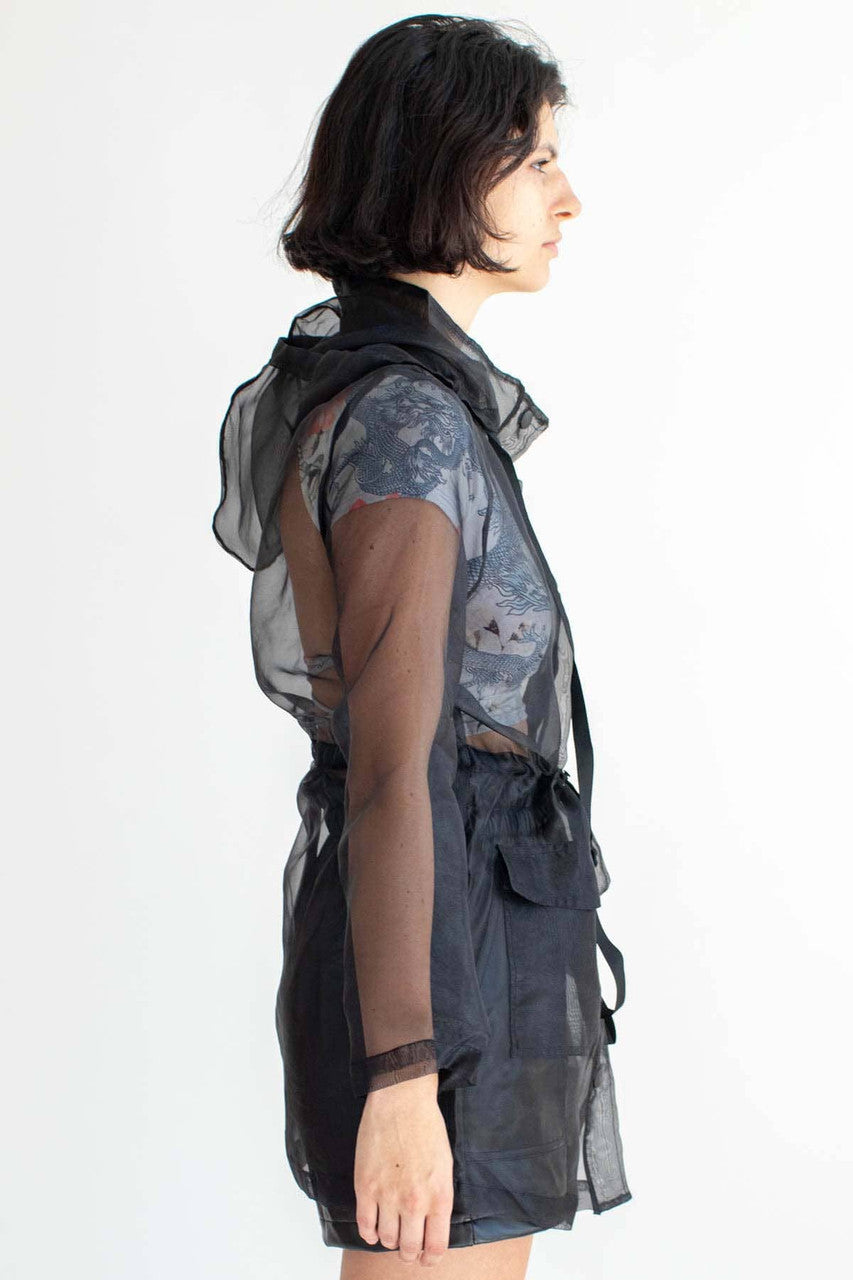 Black Tulle Anorak Jacket