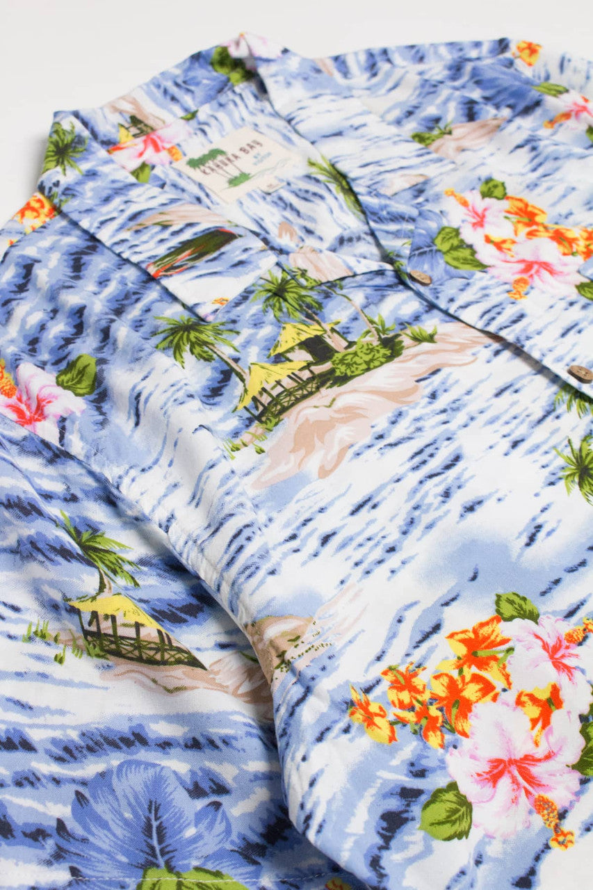 Blue Beach Hut Hawaiian Shirt