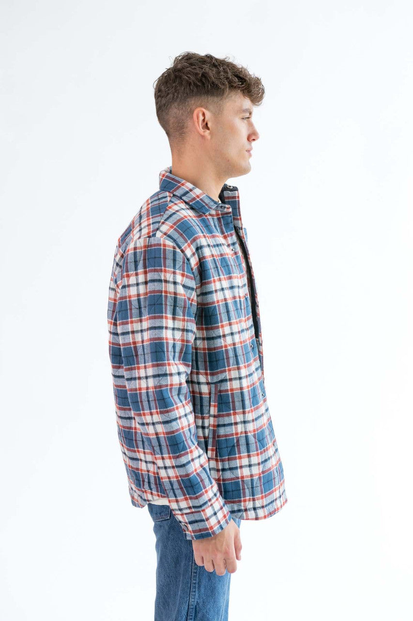 Blue Denim Quilted Plaid Shacket