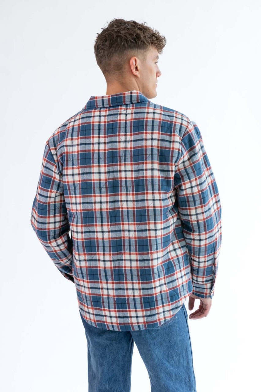 Blue Denim Quilted Plaid Shacket